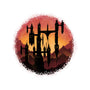 Castle Sunset-Mens-Heavyweight-Tee-glitchygorilla