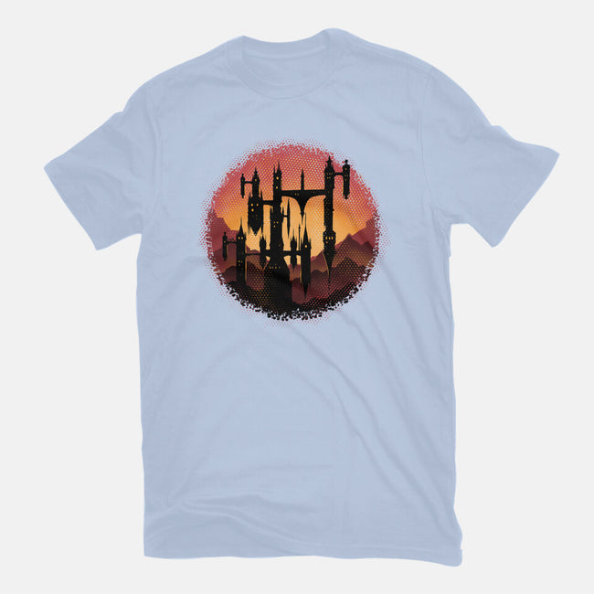 Castle Sunset-Mens-Heavyweight-Tee-glitchygorilla