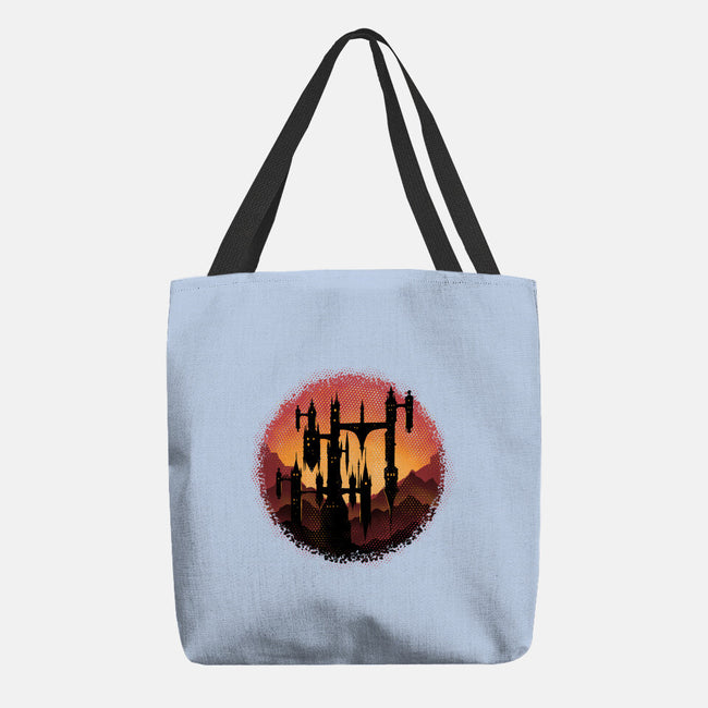 Castle Sunset-None-Basic Tote-Bag-glitchygorilla
