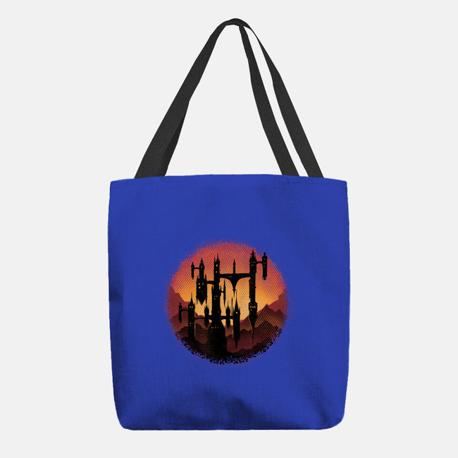 Castle Sunset-None-Basic Tote-Bag-glitchygorilla