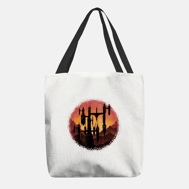 Castle Sunset-None-Basic Tote-Bag-glitchygorilla