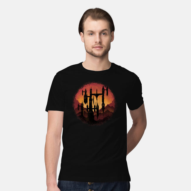 Castle Sunset-Mens-Premium-Tee-glitchygorilla