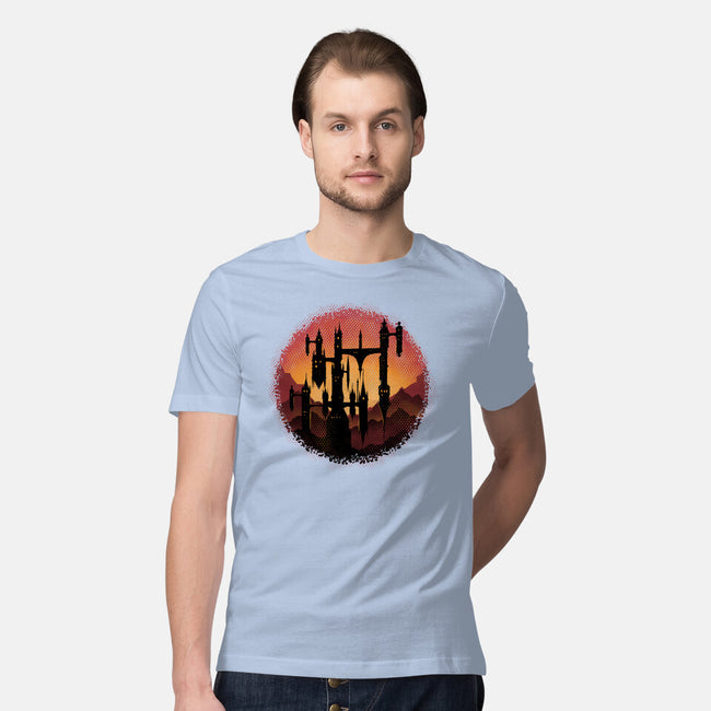 Castle Sunset-Mens-Premium-Tee-glitchygorilla