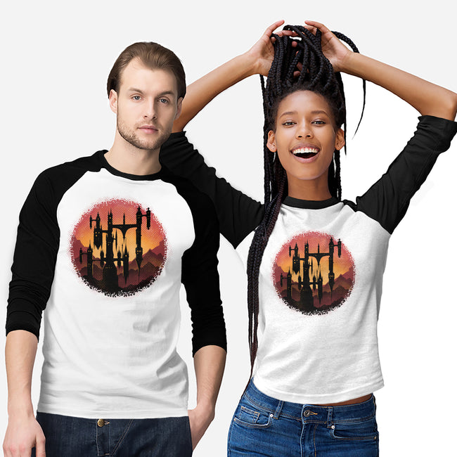 Castle Sunset-Unisex-Baseball-Tee-glitchygorilla