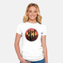 Castle Sunset-Womens-Fitted-Tee-glitchygorilla