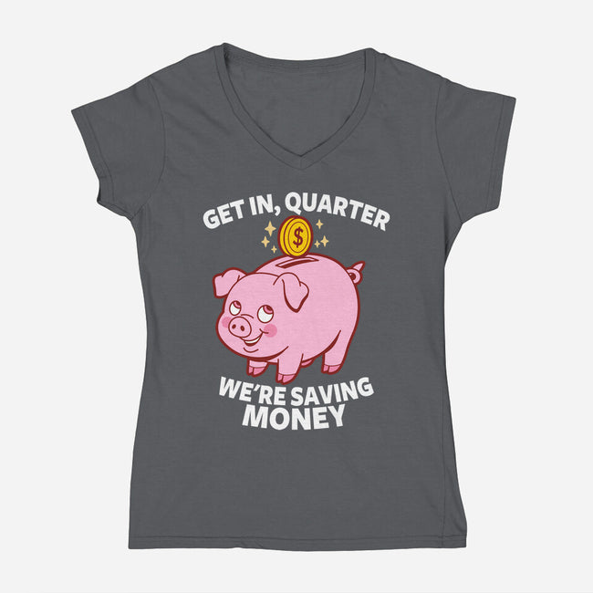 Get In Quarter-Womens-V-Neck-Tee-Boggs Nicolas