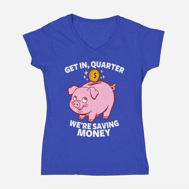 Get In Quarter-Womens-V-Neck-Tee-Boggs Nicolas