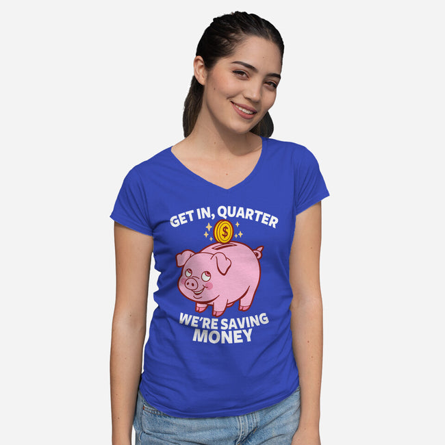 Get In Quarter-Womens-V-Neck-Tee-Boggs Nicolas