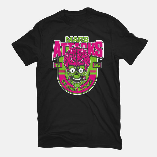 Mars Attacks We Come In Peace-Womens-Fitted-Tee-CarloJ1956