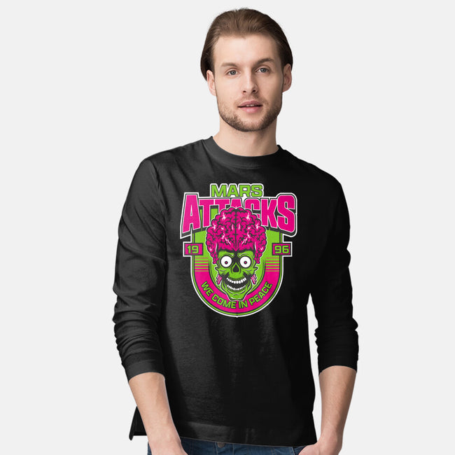Mars Attacks We Come In Peace-Mens-Long Sleeved-Tee-CarloJ1956