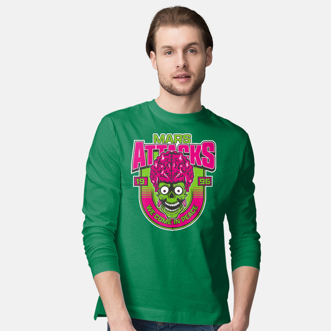 Mars Attacks We Come In Peace-Mens-Long Sleeved-Tee-CarloJ1956