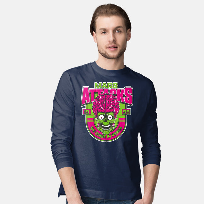 Mars Attacks We Come In Peace-Mens-Long Sleeved-Tee-CarloJ1956