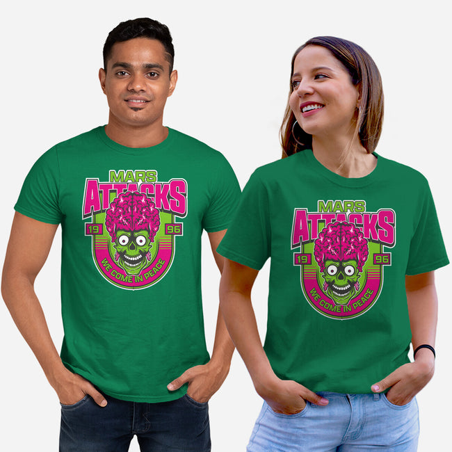Mars Attacks We Come In Peace-Unisex-Basic-Tee-CarloJ1956