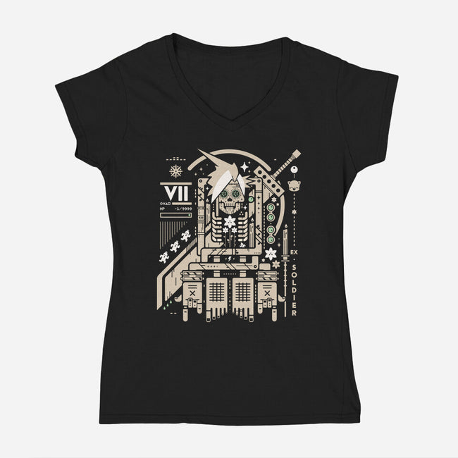 Cloudy With A Chance Of Bones-Womens-V-Neck-Tee-BadBox