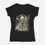 Cloudy With A Chance Of Bones-Womens-V-Neck-Tee-BadBox