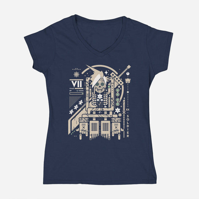 Cloudy With A Chance Of Bones-Womens-V-Neck-Tee-BadBox
