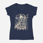 Cloudy With A Chance Of Bones-Womens-V-Neck-Tee-BadBox