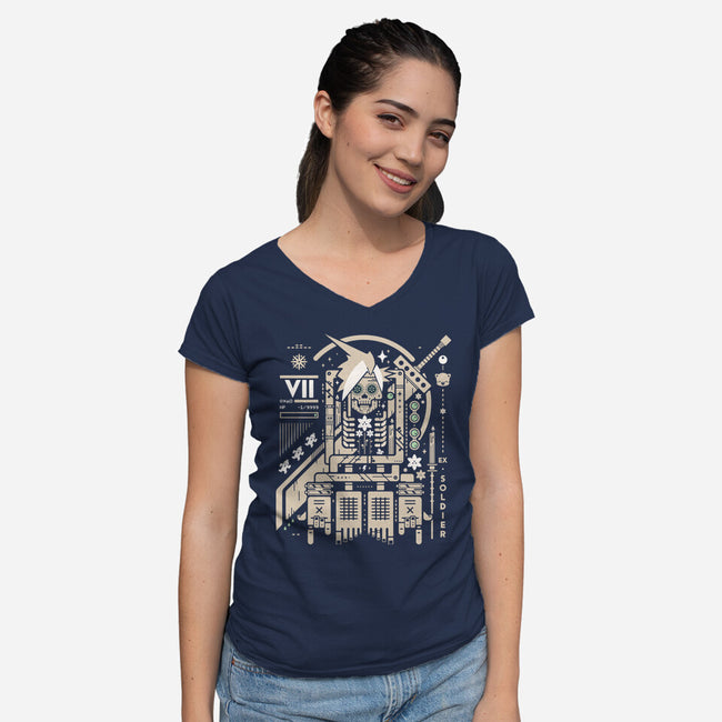 Cloudy With A Chance Of Bones-Womens-V-Neck-Tee-BadBox