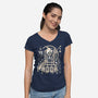 Cloudy With A Chance Of Bones-Womens-V-Neck-Tee-BadBox