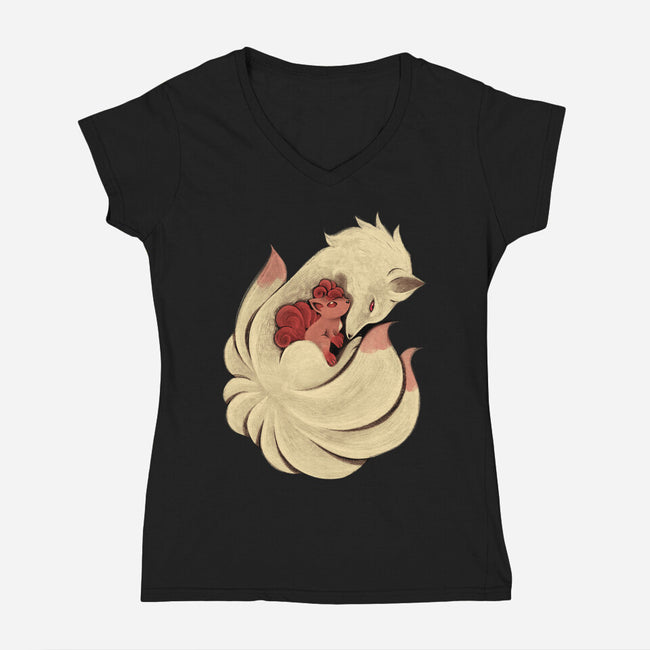 Protection-Womens-V-Neck-Tee-ricolaa
