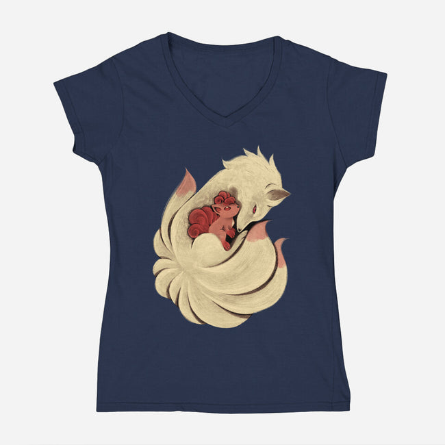Protection-Womens-V-Neck-Tee-ricolaa