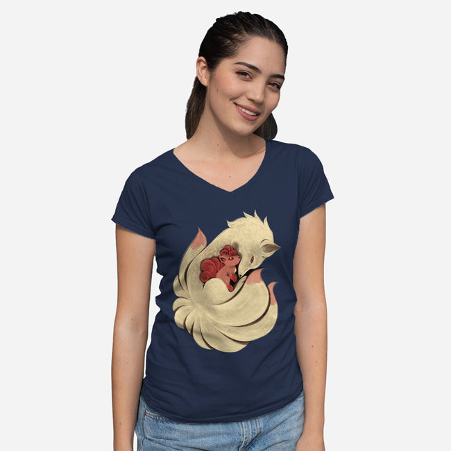 Protection-Womens-V-Neck-Tee-ricolaa