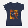 Van Gogh Autumn-Womens-V-Neck-Tee-ricolaa