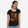 Van Gogh Autumn-Womens-V-Neck-Tee-ricolaa