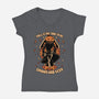 Spooky Fall Pumpkin-Womens-V-Neck-Tee-Studio Mootant