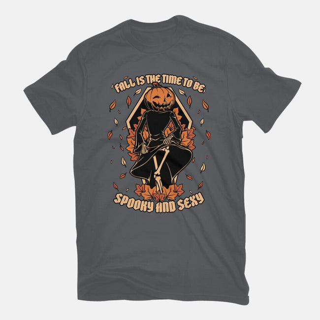 Spooky Fall Pumpkin-Womens-Fitted-Tee-Studio Mootant