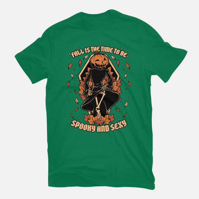 Spooky Fall Pumpkin-Womens-Fitted-Tee-Studio Mootant