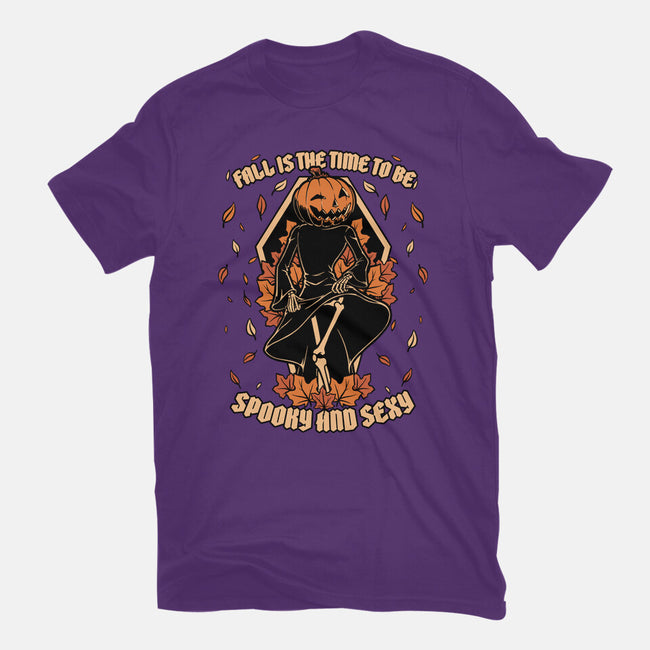 Spooky Fall Pumpkin-Womens-Fitted-Tee-Studio Mootant