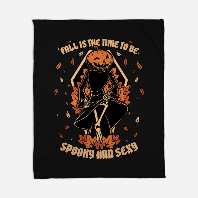 Spooky Fall Pumpkin-None-Fleece-Blanket-Studio Mootant