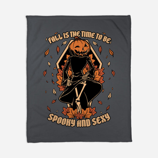 Spooky Fall Pumpkin-None-Fleece-Blanket-Studio Mootant