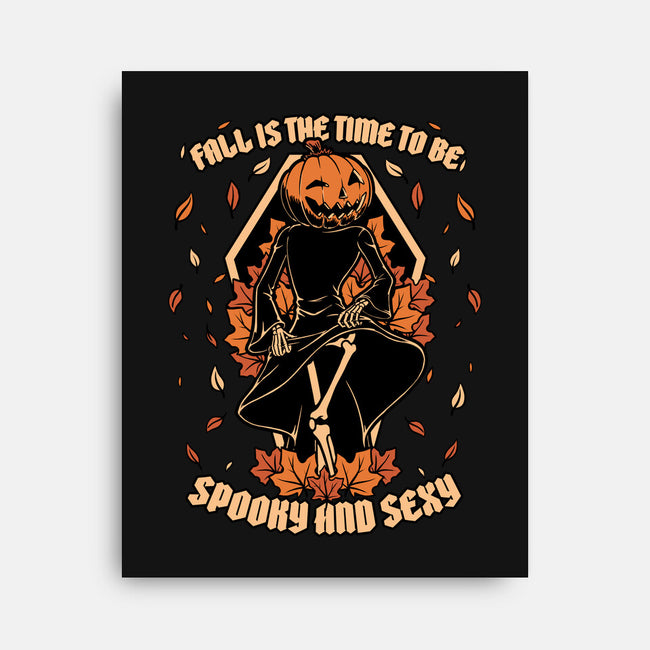 Spooky Fall Pumpkin-None-Stretched-Canvas-Studio Mootant