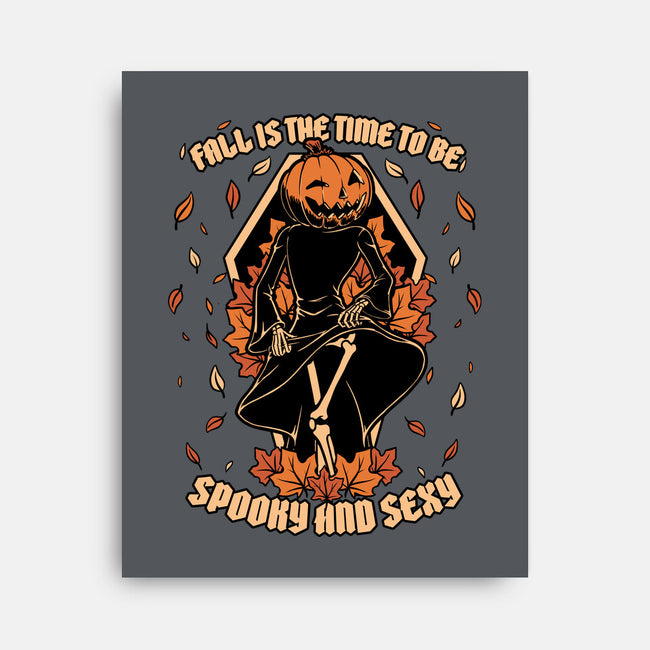 Spooky Fall Pumpkin-None-Stretched-Canvas-Studio Mootant