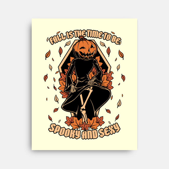 Spooky Fall Pumpkin-None-Stretched-Canvas-Studio Mootant