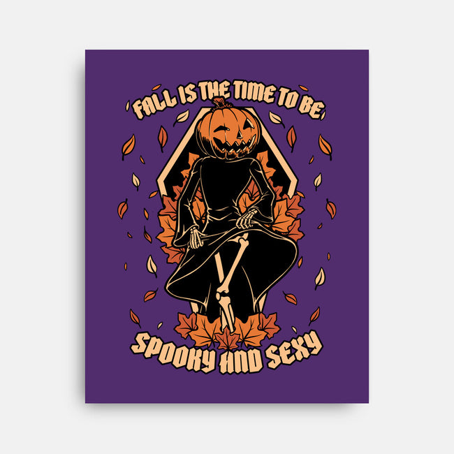 Spooky Fall Pumpkin-None-Stretched-Canvas-Studio Mootant