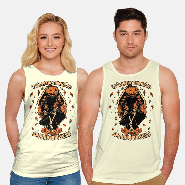Spooky Fall Pumpkin-Unisex-Basic-Tank-Studio Mootant