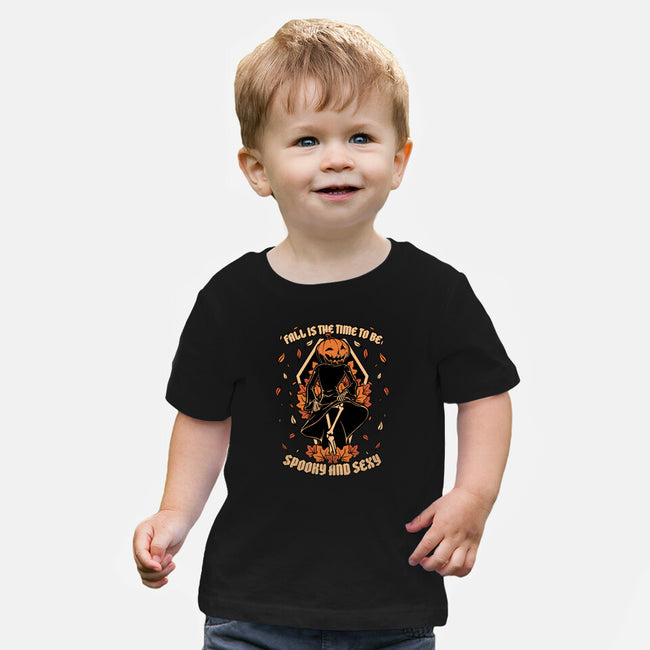 Spooky Fall Pumpkin-Baby-Basic-Tee-Studio Mootant
