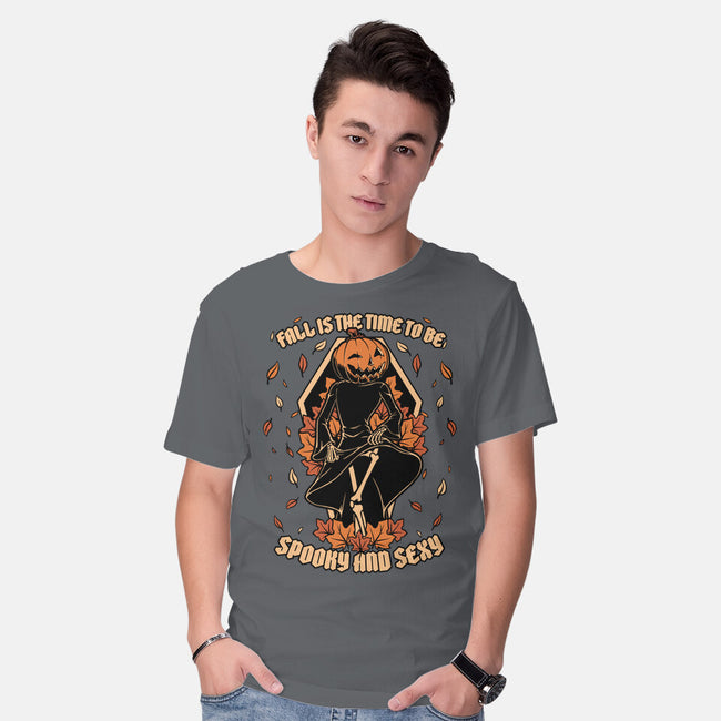 Spooky Fall Pumpkin-Mens-Basic-Tee-Studio Mootant