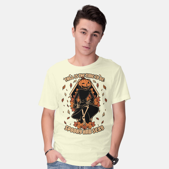 Spooky Fall Pumpkin-Mens-Basic-Tee-Studio Mootant