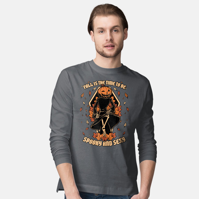 Spooky Fall Pumpkin-Mens-Long Sleeved-Tee-Studio Mootant