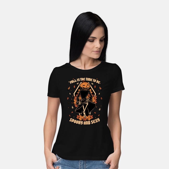 Spooky Fall Pumpkin-Womens-Basic-Tee-Studio Mootant