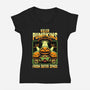Halloween Pumpkin Space Movie-Womens-V-Neck-Tee-Studio Mootant