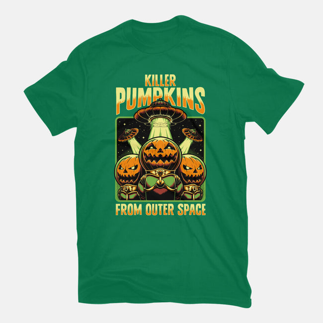 Halloween Pumpkin Space Movie-Mens-Basic-Tee-Studio Mootant