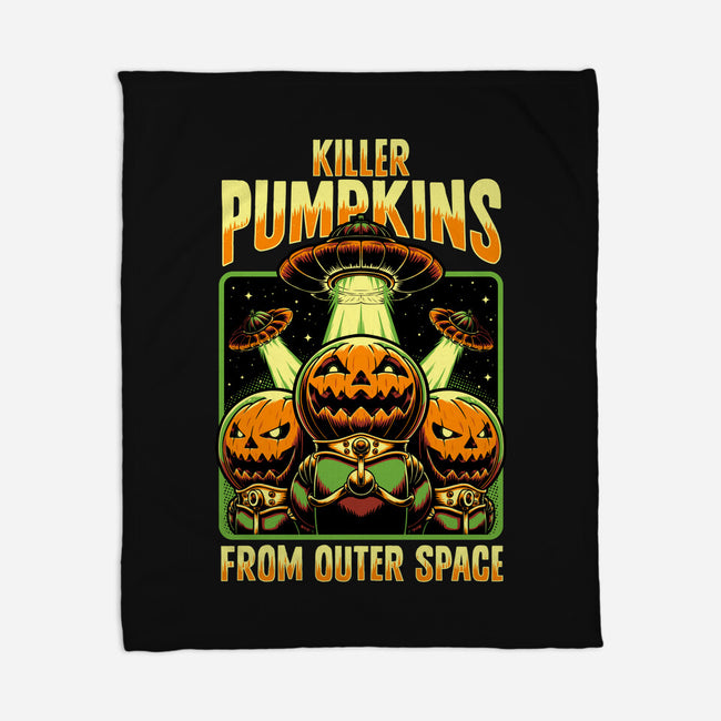Halloween Pumpkin Space Movie-None-Fleece-Blanket-Studio Mootant