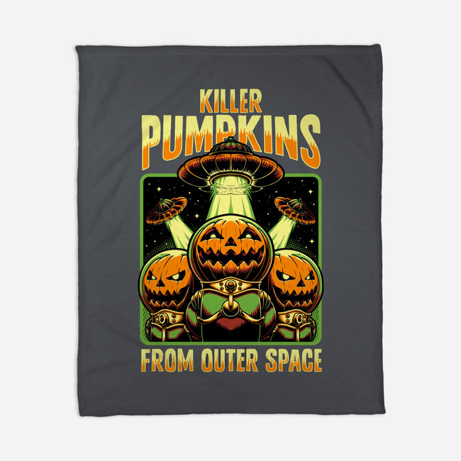 Halloween Pumpkin Space Movie-None-Fleece-Blanket-Studio Mootant
