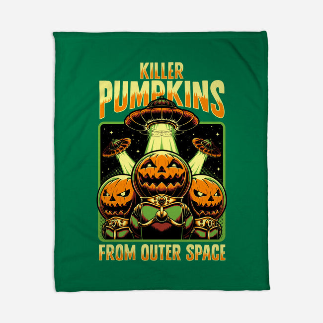Halloween Pumpkin Space Movie-None-Fleece-Blanket-Studio Mootant