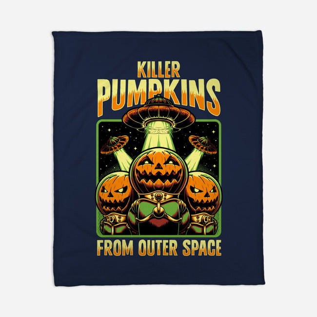Halloween Pumpkin Space Movie-None-Fleece-Blanket-Studio Mootant